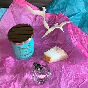 Teach, Love, Inspire Candle, Paperweight & Birds Lowest Price!